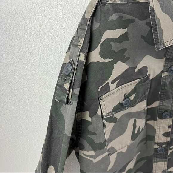 NWOT ATM Military Camo Jacket Khaki Cotton Minimalist Casual Women’s Large - Picture 7 of 14
